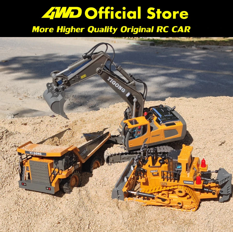 RC Excavator 4WD Construction Vehicle with Lights & Sound