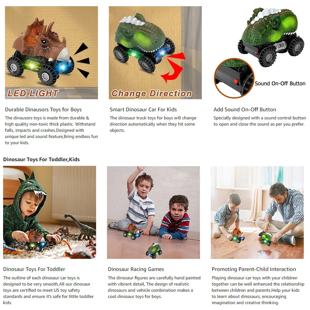 Dinosaur Toy Car – T-Rex Interactive Vehicle for Kids