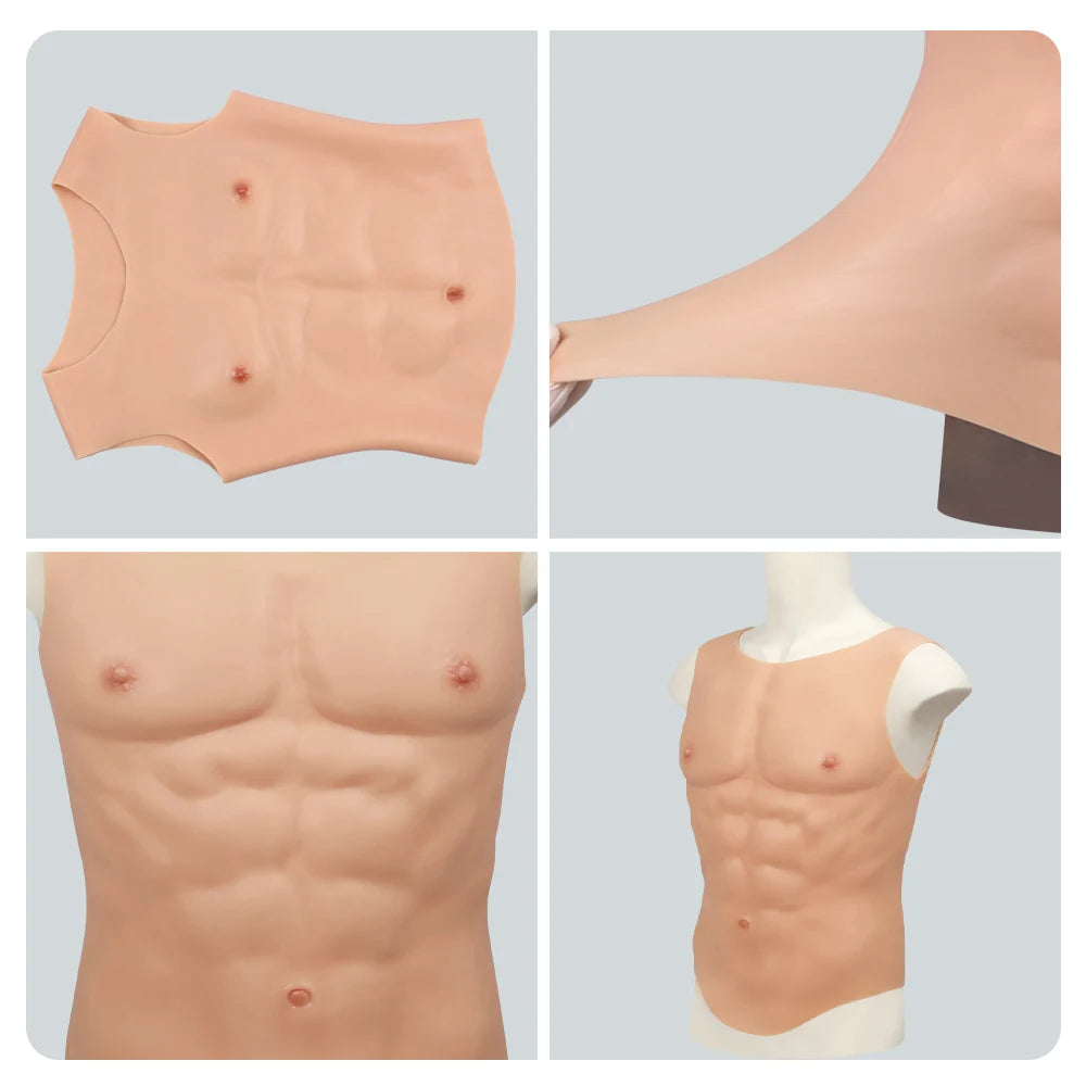 Silicone Muscle Chest Enhancer – Realistic Abs Cosplay Pad