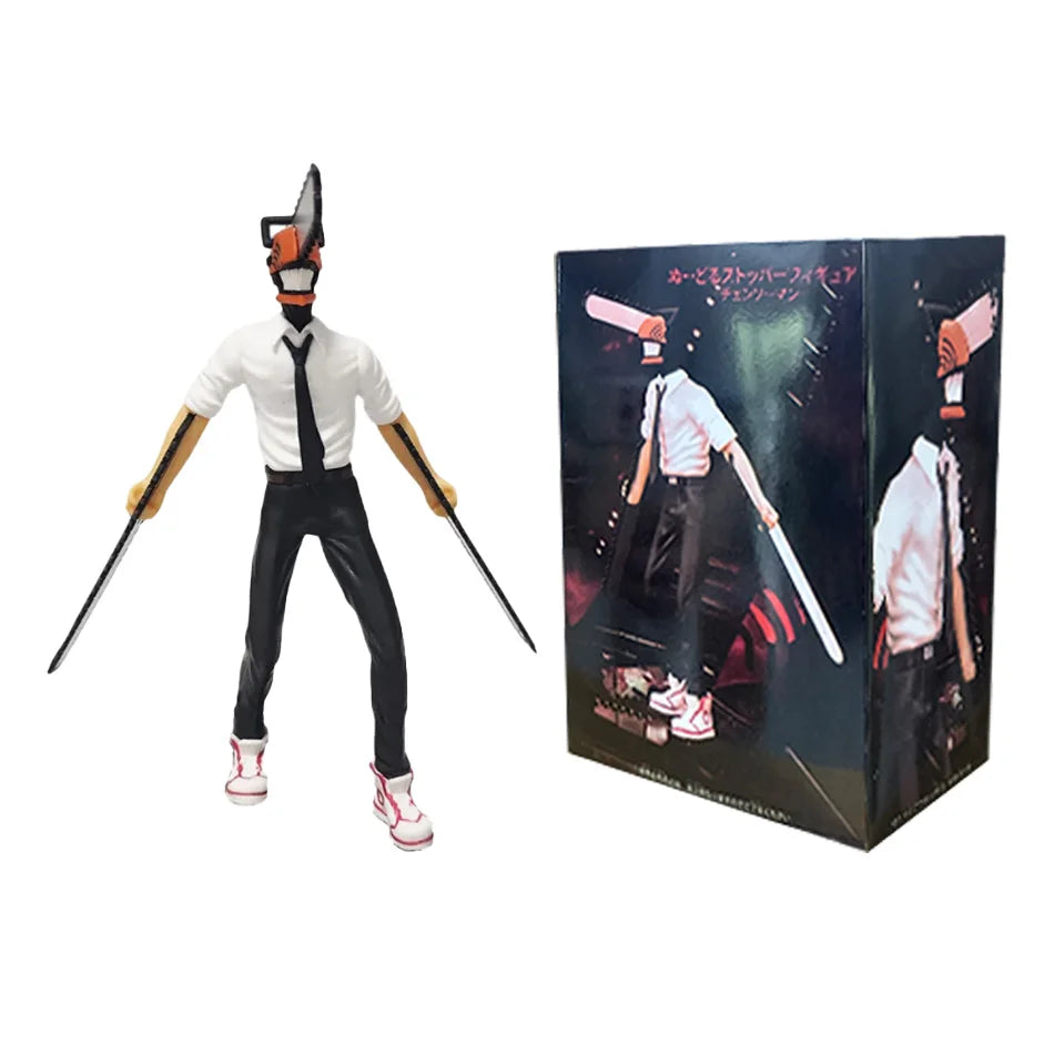 Anime Chainsaw Man Figure 2pcs Set Denji Action Figural 14-17cm Car Decoration Doll PVC Model Collection Toys Children Gifts