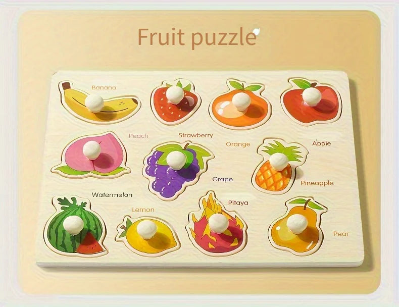 Montessori Shape Puzzle – Wooden Geometry Matching Board