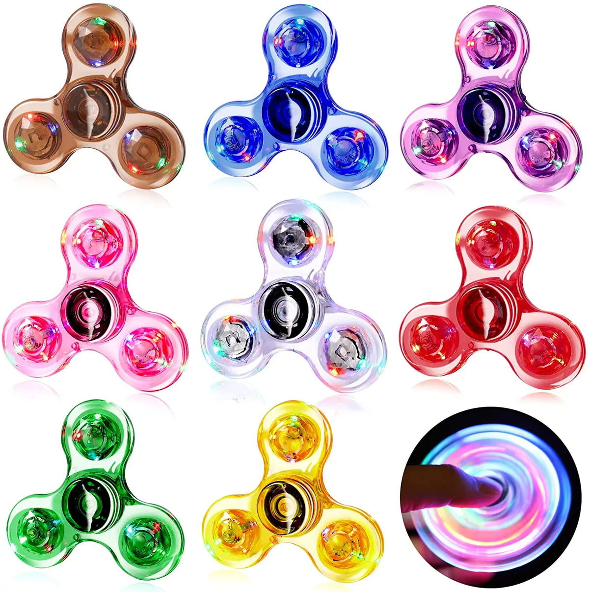 LED Fidget Spinner – Light Up Glow in the Dark Gyroscope Toy