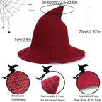 Halloween Witch Hat Long Point Hat Knitted Cap for Women Halloween Party Hat Magical Hat Festival Party Cosplay Decoration