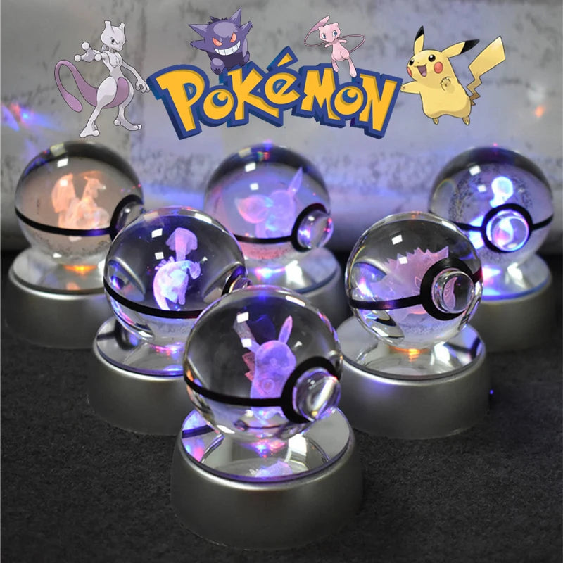 3D Crystal Ball Night Light – LED Glass Decorative Lamp