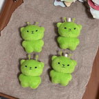 12pc Mini Alien Cat Plush Pendant Keyring Green Soft Plush Portable Key Chains Super Cute Handmade Doll Bags Pendant Gifts Decor