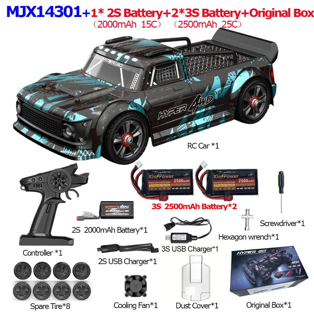 High Speed RC Car 1:14 4WD Brushless Off-Road Remote Control Truck