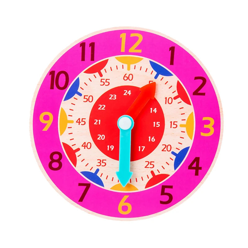 Wooden Learning Clock – Montessori Time Teaching Toy for Kids