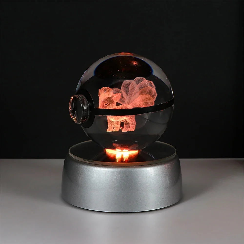3D Crystal Ball Night Light – LED Decorative Display Lamp