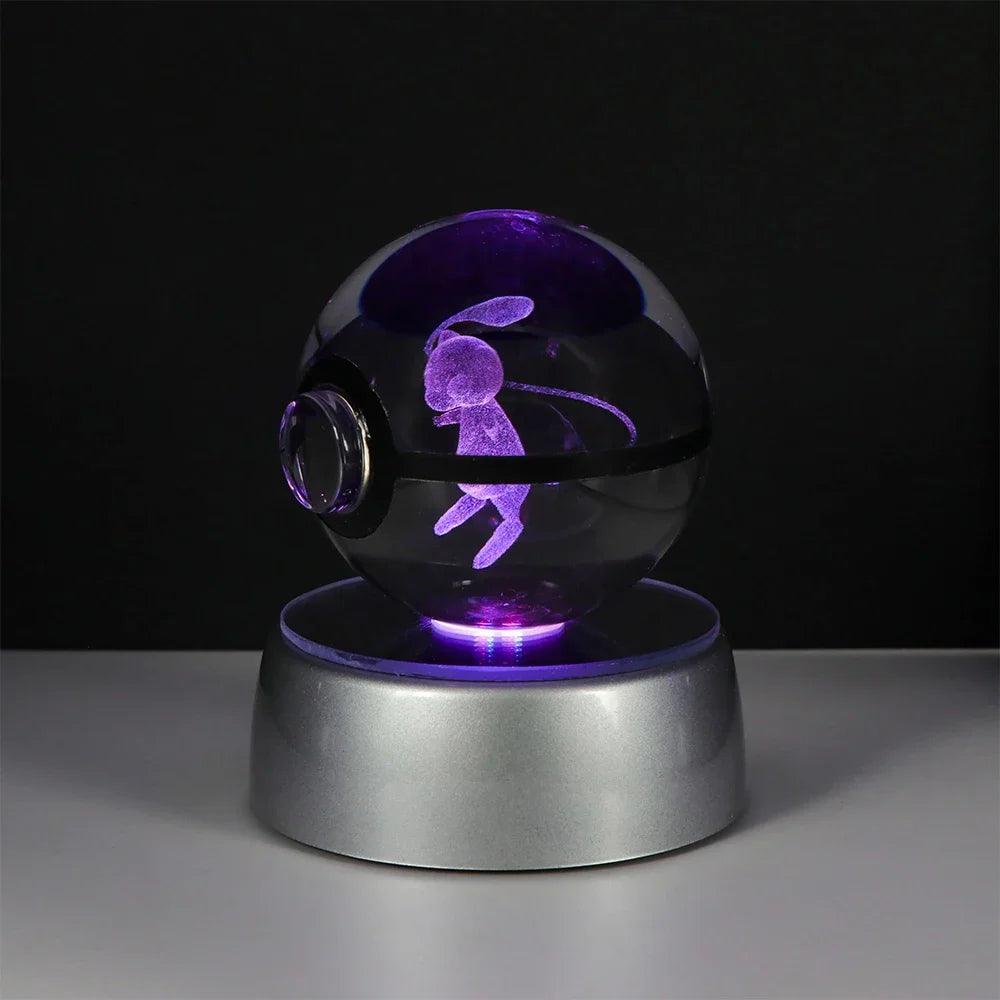 3D Crystal Ball Night Light – LED Decorative Display Lamp
