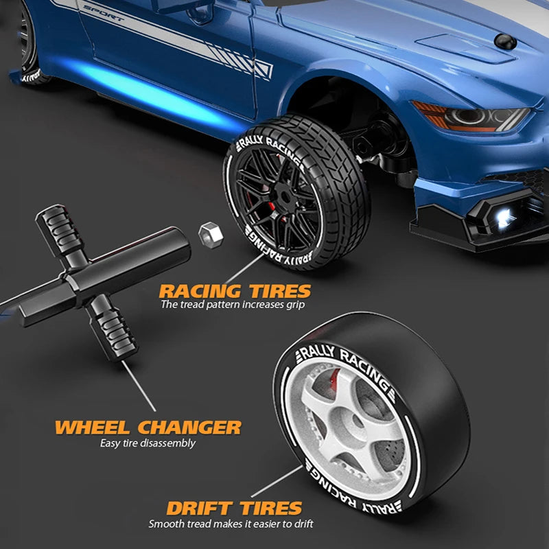 RC Drift Car 4WD Remote Control Car with LED Lights, 2.4GHz