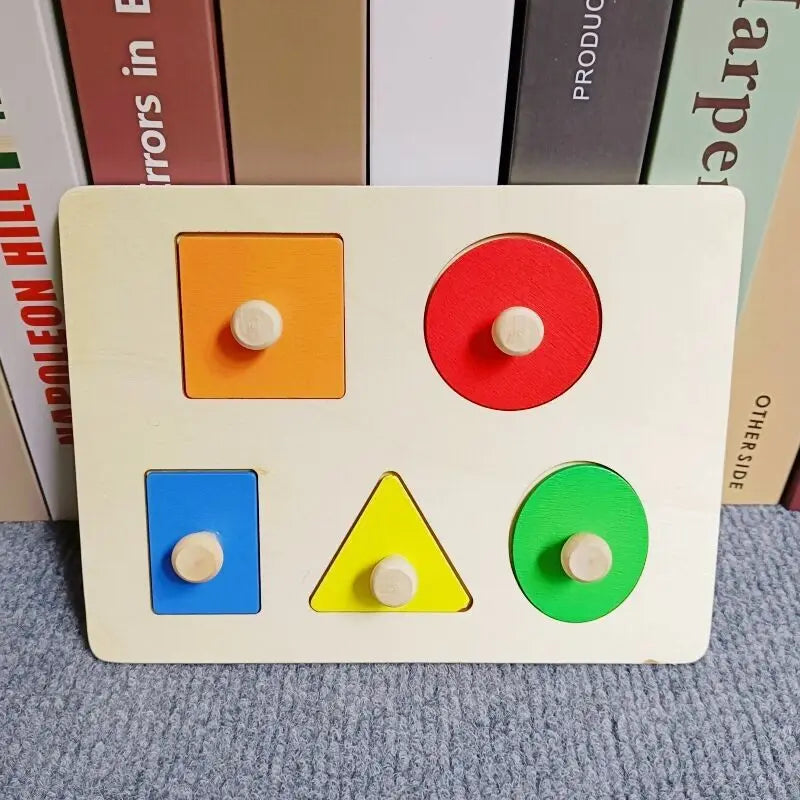 Wooden Shape Sorting Toy – Montessori Color Matching Puzzle