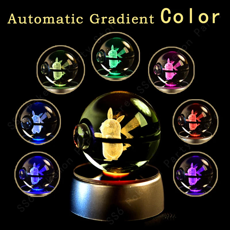 3D Crystal Ball Night Light – LED Glass Decorative Lamp