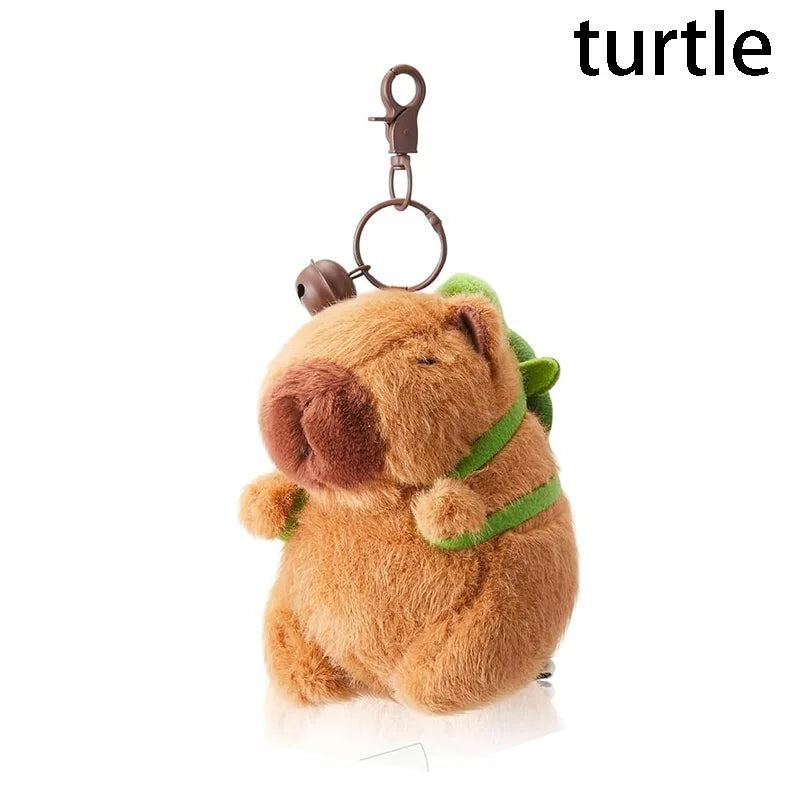 Capybara Plush Toy Kawaii Stuffed Animals Fluffy Capybara With Strawberry Tortoise Slap Bracelet keychain Birthday Gift