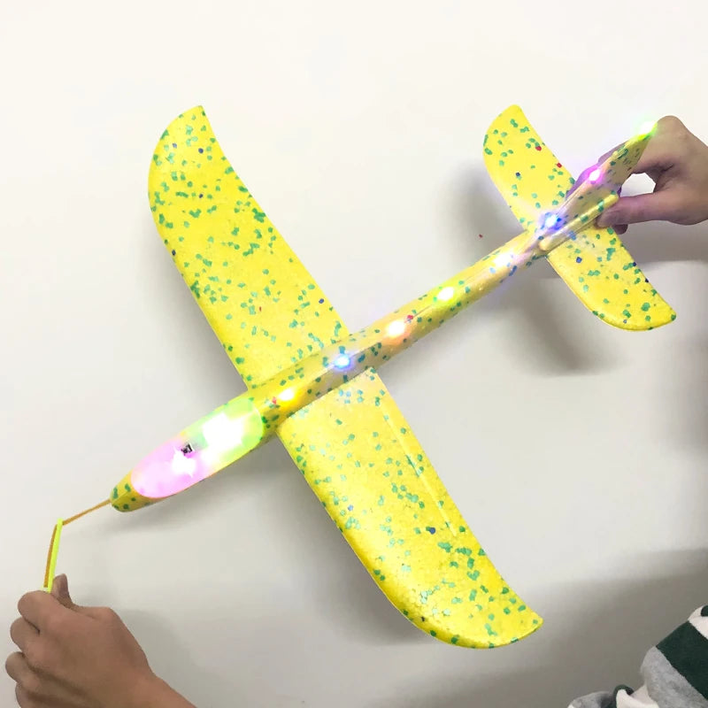 50/33CM Big Foam Plane Glider Hand Throw Airplane LED Inertial EPP Bubble Planes Outdoor Launch Kids Toys for Children Boys Gift