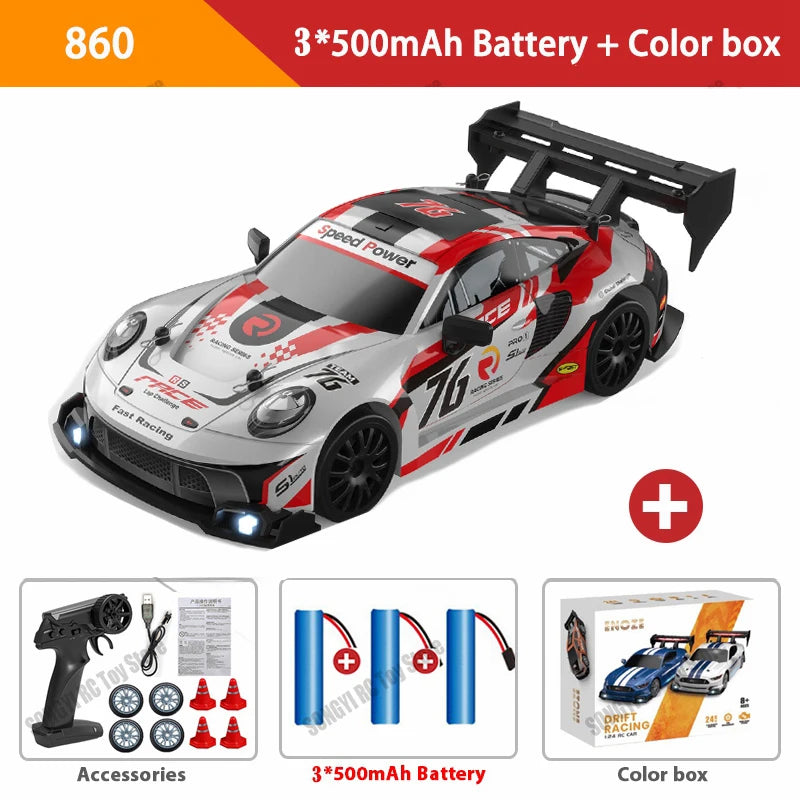 RC Drift Car 4WD Remote Control Car with LED Lights, 2.4GHz