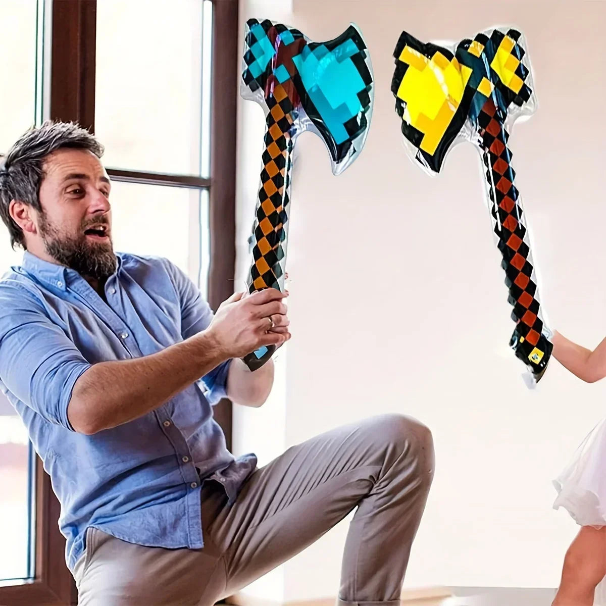 Pixel Style Toys Gemstone Sword Gold Sword Toys Home Games Inflatable Supplies Swords Christmas Gifts