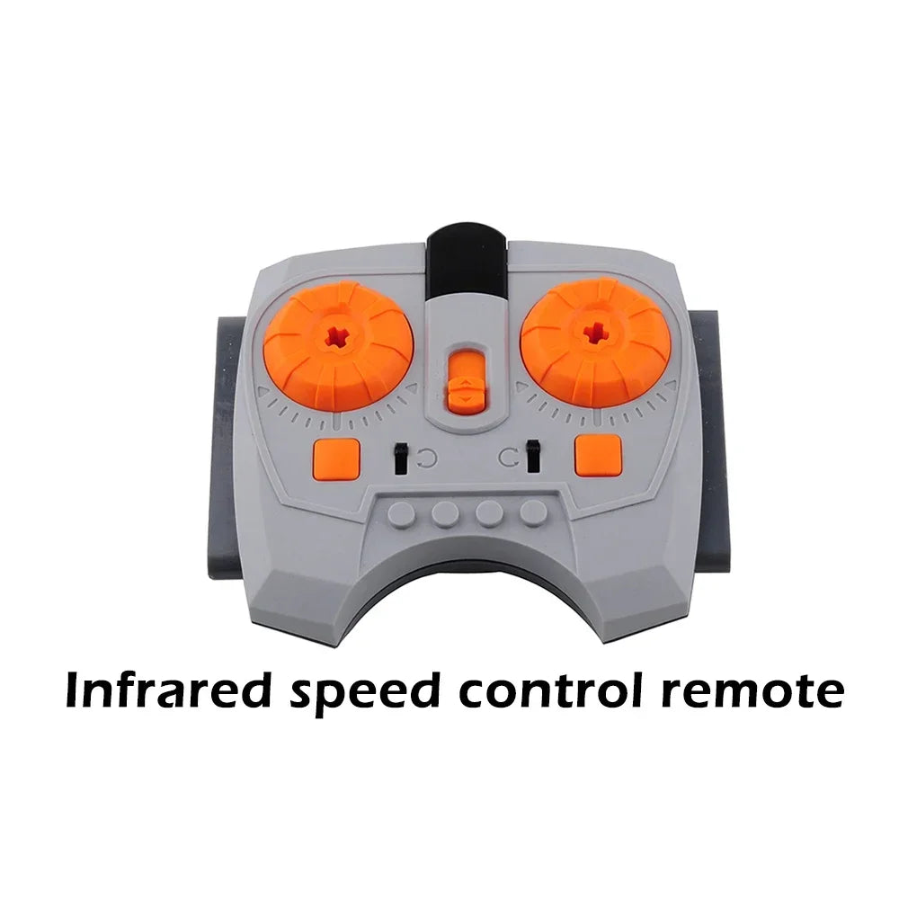MOC Power Functions Servo Train Motor Battery Box Switch Light IR Remote Control Receiver Technical Parts Set Building Blocks