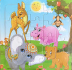 Wooden 3D Puzzle – Cartoon Animal Jigsaw Toy for Kids