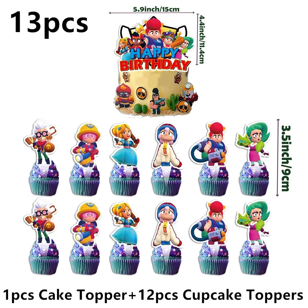 Birthday Party Decorations Set – Banner, Balloons & Cake Toppers