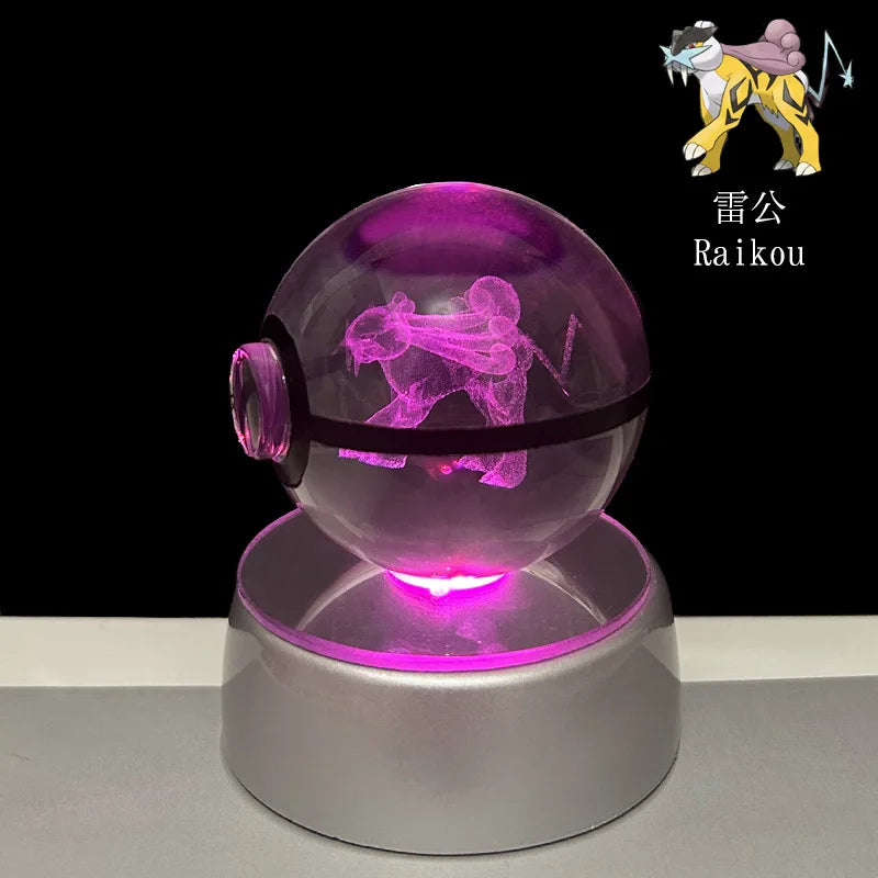 3D Crystal Ball Night Light – LED Decorative Display Lamp