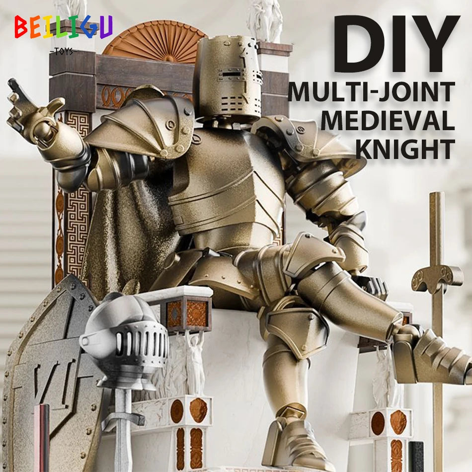 Medieval Knight Action Figure – Movable DIY Warrior Toy