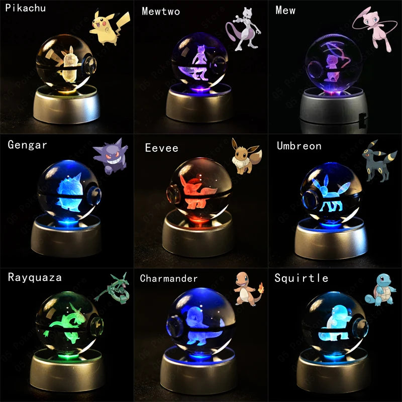 3D Crystal Ball Lamp – Glass LED Night Light Collectible