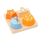 Wooden Shape Sorting Toy – Montessori Color Matching Puzzle