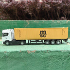 1/50 Simulation Large Truck Toy Car Model Alloy Diecast Transport Container Vehicle Car For Boy Gifts with Sound Light Pull Back
