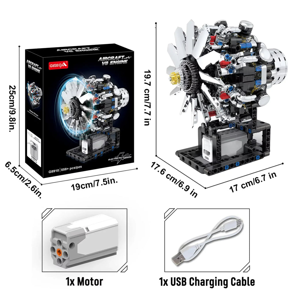 V8 Engine Building Blocks – Mechanical Model Construction Kit