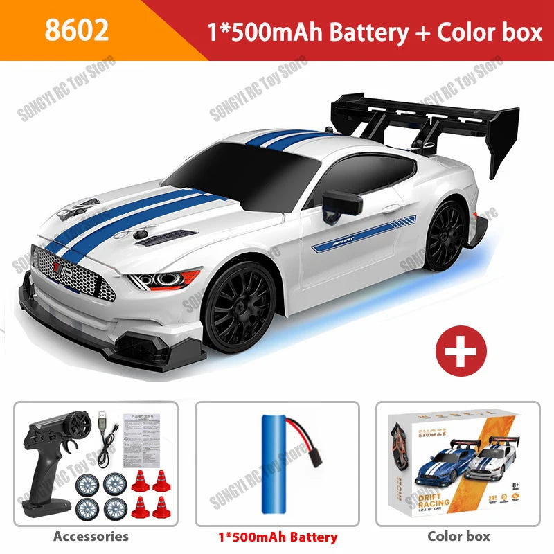 RC Drift Car 4WD Remote Control Car with LED Lights, 2.4GHz