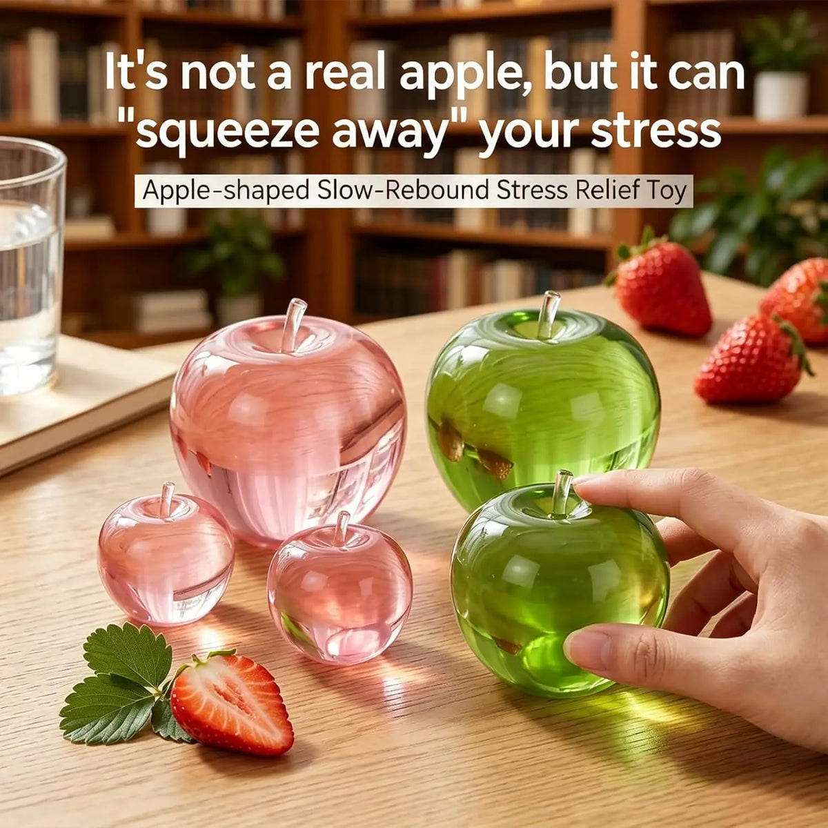 Apple Squishy Fidget Toy – Slow Rising Fruit Squeeze Toy