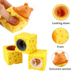 Mouse Cheese Squeeze Toy – Pop Up Interactive Fidget