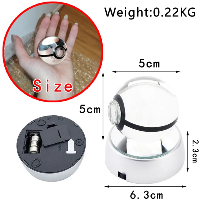 3D Crystal Ball Night Light – Glass LED Display Lamp