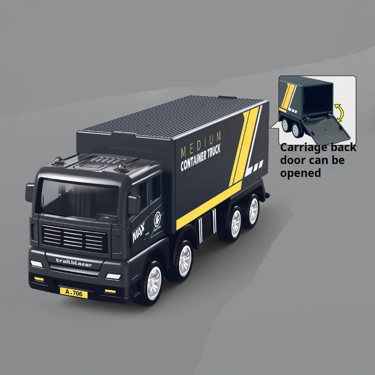 1:32 Container Truck Toy – Pull Back Freight Model