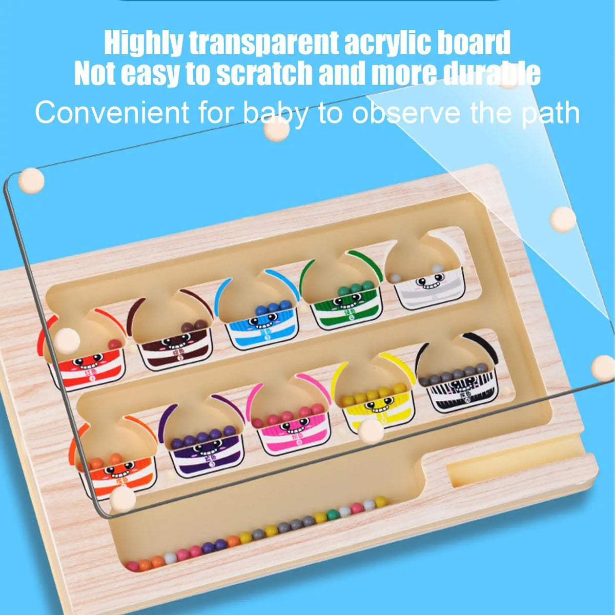 Magnetic Color and Number Maze – Wooden Sorting Puzzle Toy
