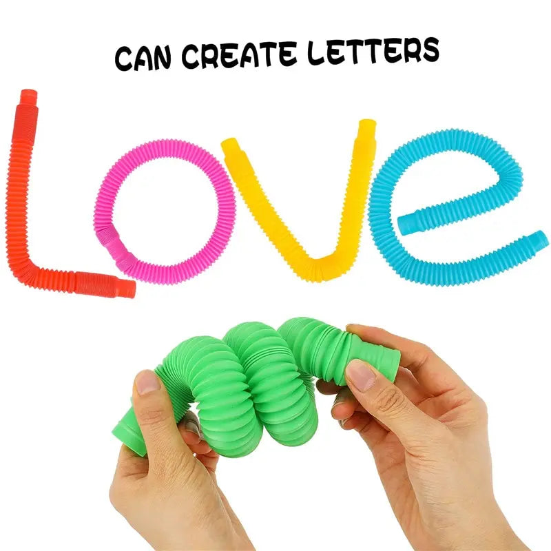Pop Tubes Fidget Toy – Colorful Stretchy Sensory Tubes Set