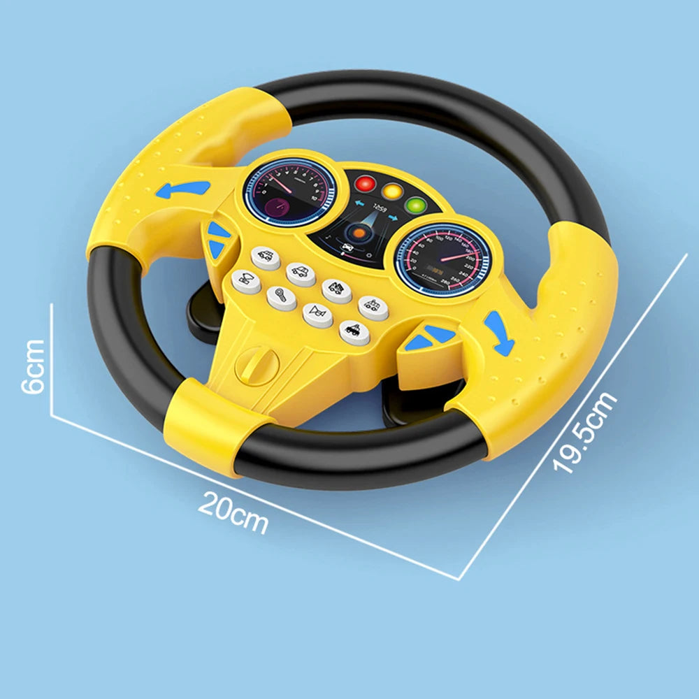 Children's Steering Wheel Toy, Simulated Co-Pilot 360-Degree Rotating Music Steering Wheel, Educational Enlightenment Toy