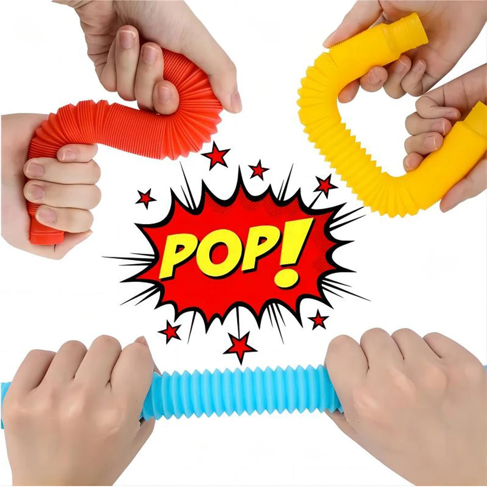 Telescopic Pop Tubes – Colorful Sensory Stretch Fidget Toys