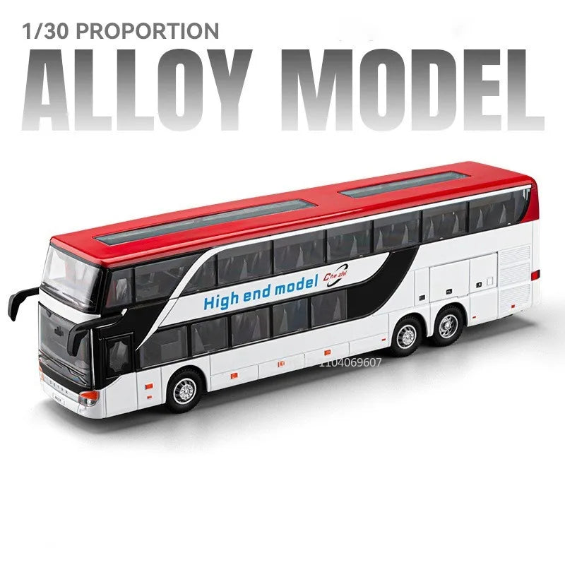 1:30 Diecast Bus – Alloy Double Decker Model