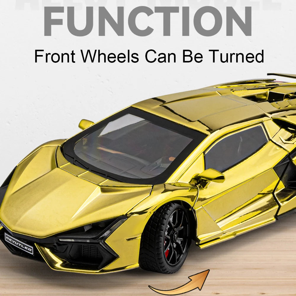 1:24 Diecast Sports Car Model – Sound & Light Pull Back Toy