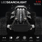 Remote Control Car 1:16 2WD Off-Road Climbing Vehicle with LED Lights