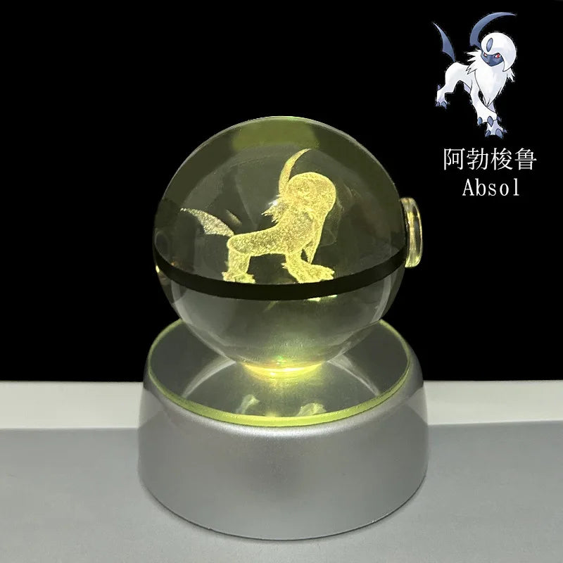 3D Crystal Ball Night Light – LED Decorative Display Lamp