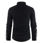 Men's Medieval Pirate Dress Stylish Streetwear Halloween Gothic Style V-neck Tops Solid Color Cotton Linen Breathable T-shirt