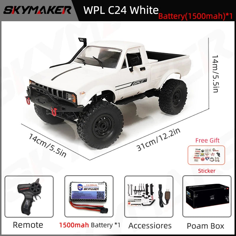 RC Rock Crawler 1:16 4WD Off Road Climbing Truck with LED