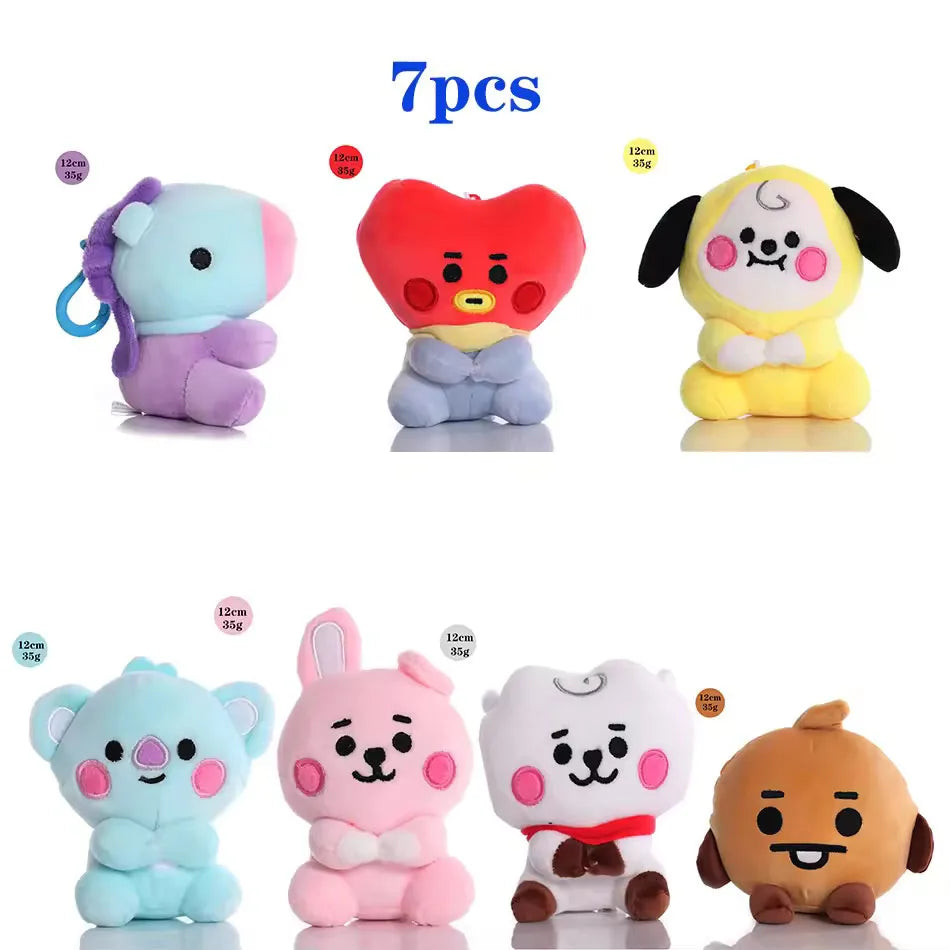 Hot B-T-21 Plush Toy Tata Koay Shooky Mang Cooky Cartoon Animal Backpack Key Mobile Phone Pendant Office Toys Friend Gift