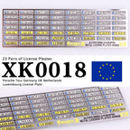 1:64 Alloy Car Model Alexen XK0001-XK0023 Metal License Plate Number Plate 1/64 Model Accessories Making Tools Hobbyist DIY