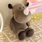 25CM Kawaii Jungle Animal Plush Toys Forest Animal Plush Dog Zebra Elephant Lion Fox Giraffe Children's Toys Doll Birthday Gift