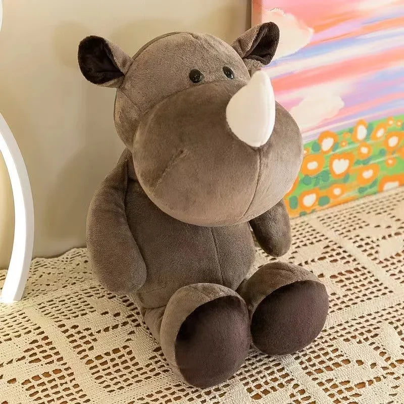 25CM Kawaii Jungle Animal Plush Toys Forest Animal Plush Dog Zebra Elephant Lion Fox Giraffe Children's Toys Doll Birthday Gift