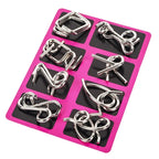 Metal Brain Teaser Puzzle Set – 8-Piece IQ Logic Games