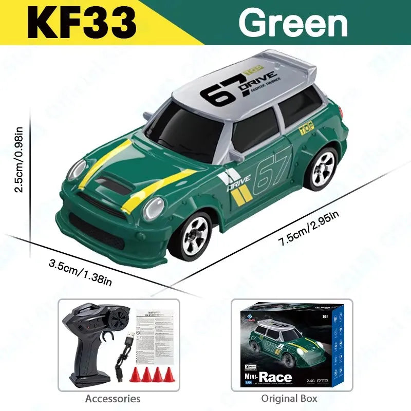 Mini RC Car 1:64 4WD Drift Racing Remote Control Car